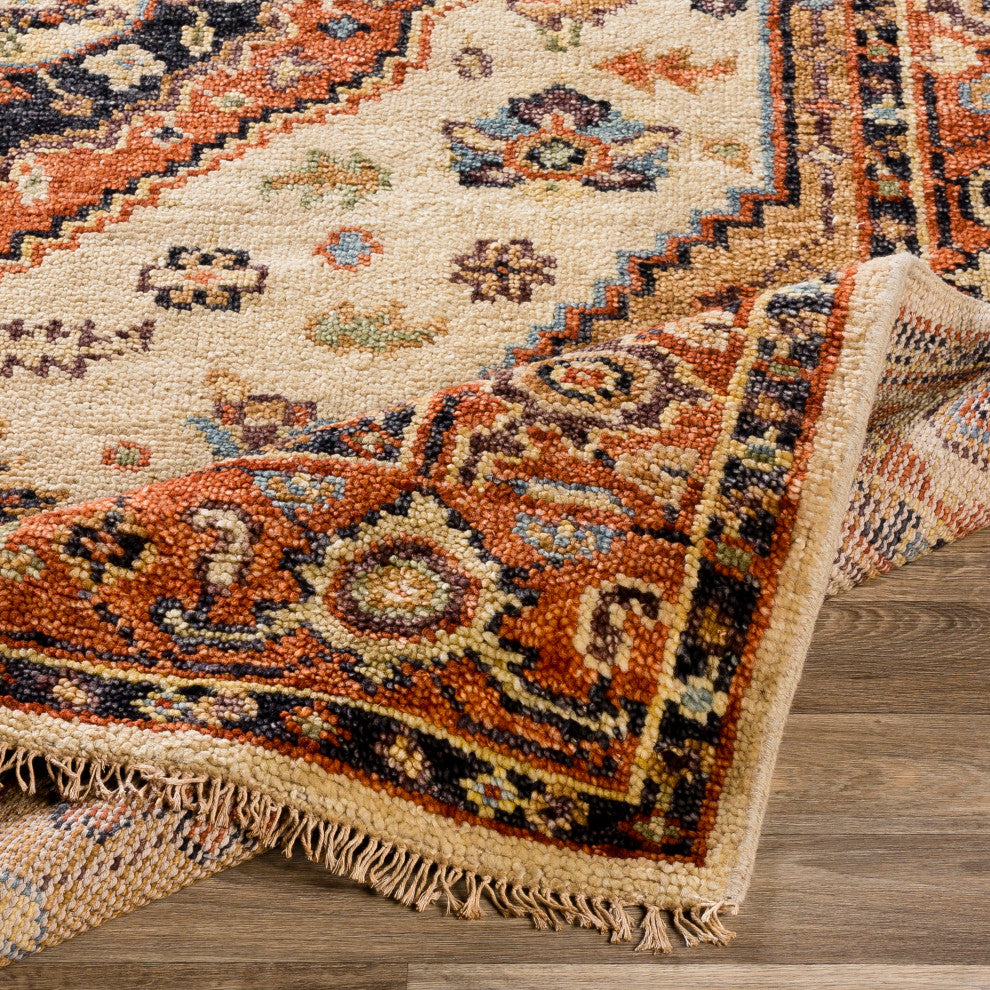 Surya Biscayne BSY-2302 Traditional Area Rug, 6' x 9' Rectangle
