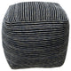 Denim Hand-woven Edwina Pouf, 18" Cube