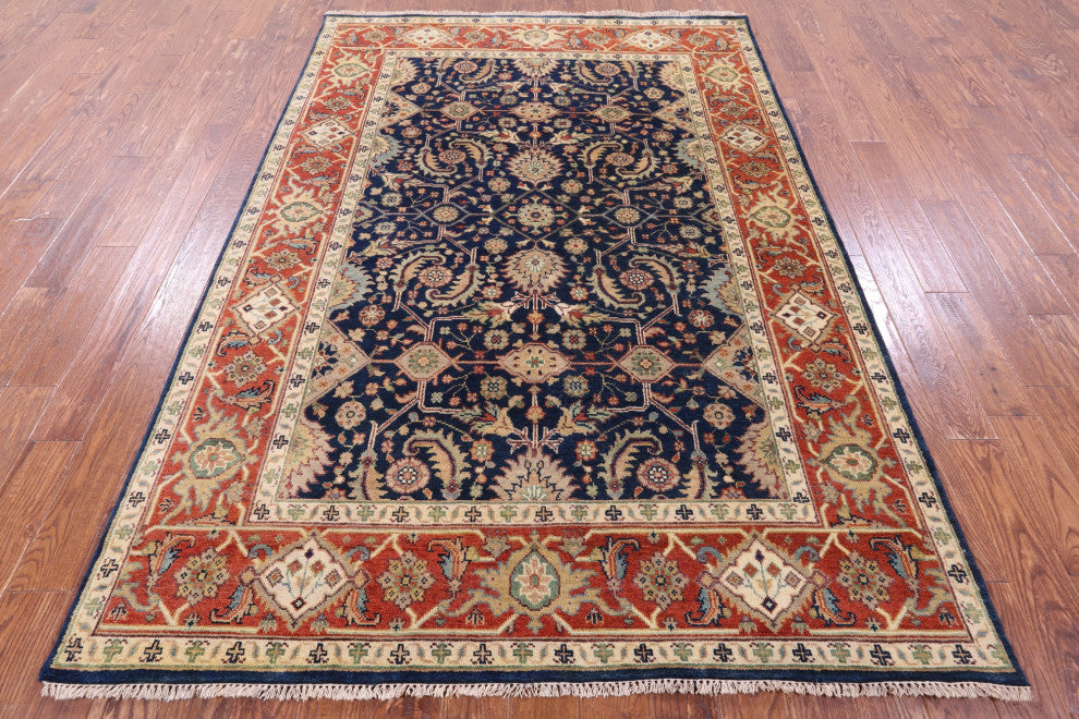 6' 1" X 8' 10" Heriz Serapi Handmade Wool Rug - Q16009