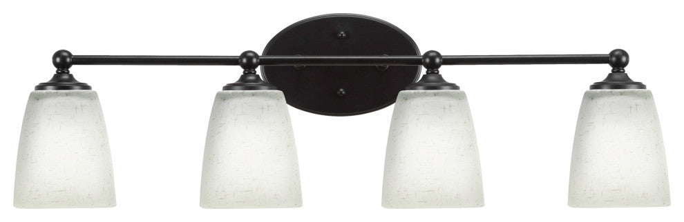 Capri 4-Light Bath Bar, Matte Black/Square White Muslin