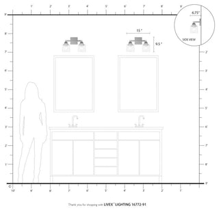 Aragon 2 Light Brushed Nickel Vanity Sconce