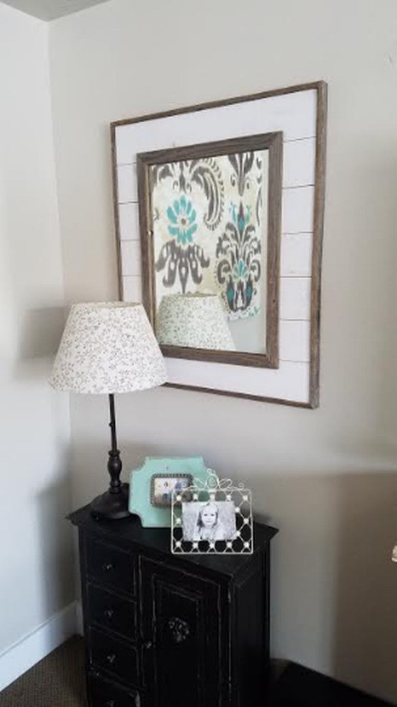 Shiplap Mirror With Reclaimed Wood, 22"x26"