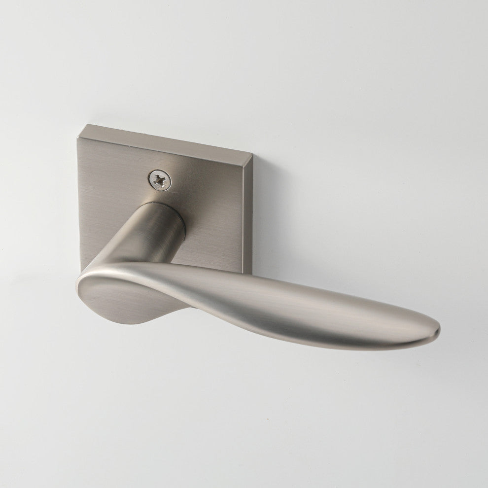 Modern Heavy Duty Designer Interior Door Lever - Lafayette Collection, Satin Nickel, Double Dummy