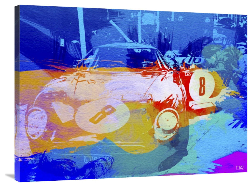 "BMW Before Race Watercolor" Fine Art Print