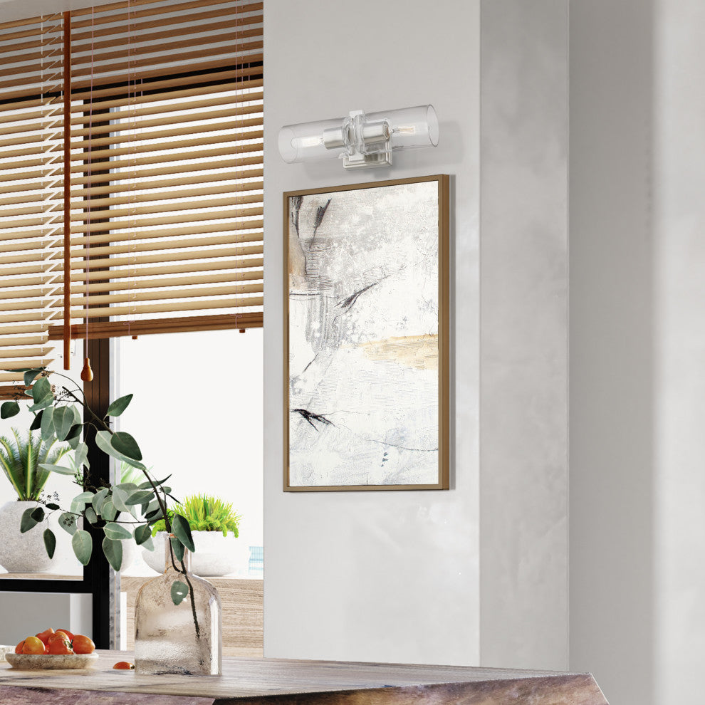 Clarion 2 Light Brushed Nickel Vanity Sconce