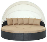 Quest Canopy Outdoor Patio Daybed, Espresso Mocha