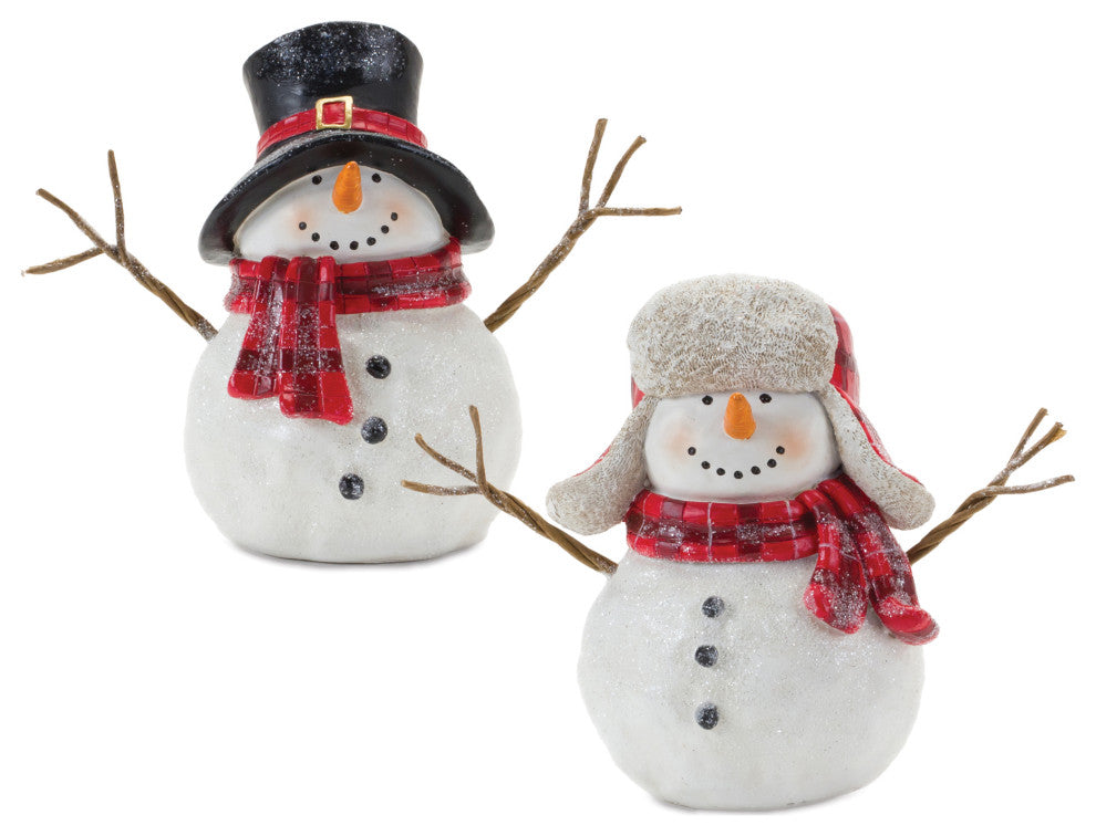 Snowman With Scarf Figurine, Set of 4