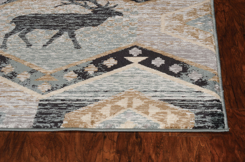 KAS Chester 5637 Seafoam Woodlands Area Rug, 8'x10'