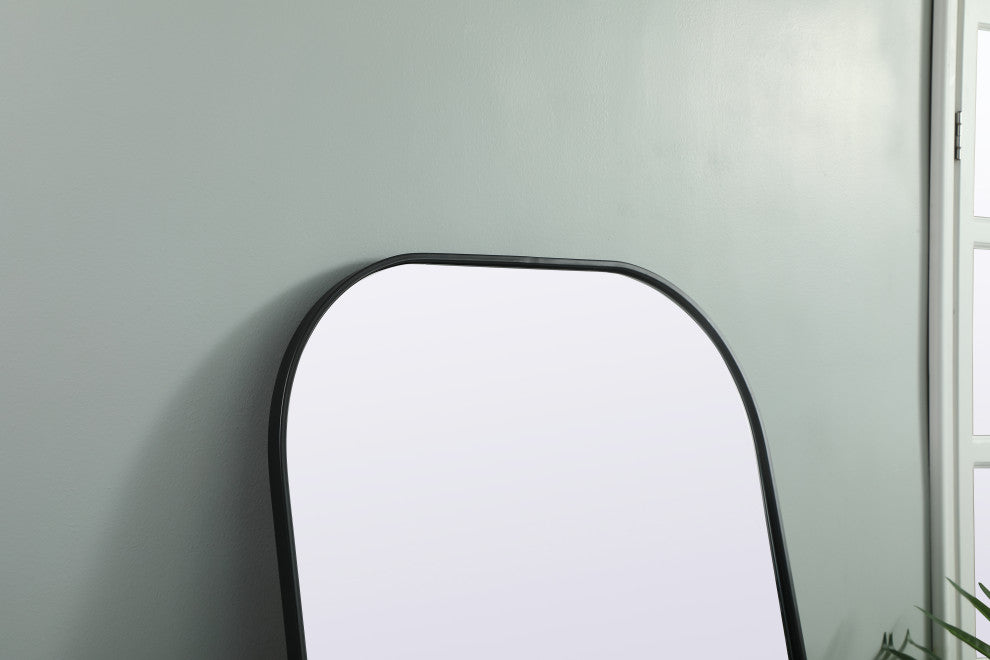 Metal Frame Arch Full Length Mirror 32X76 Inch, Black