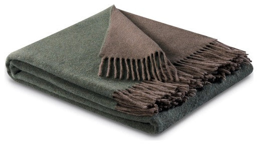 Green and Brown Cashmere Throw