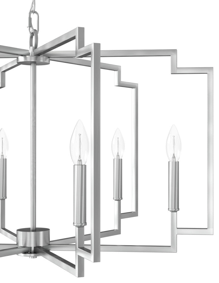 30" Zoanne Brushed Nickel 6-Light Chandelier