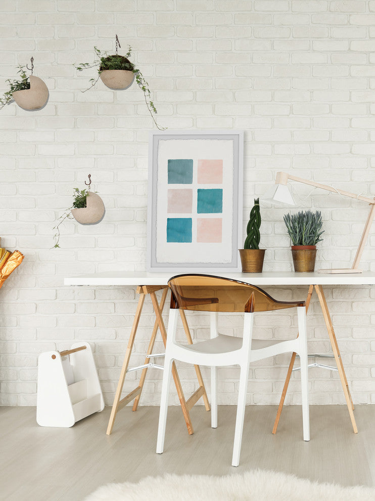"Blues and Creams" Framed Painting Print, 16"x24"