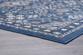 Logan Traditional Oriental Area Rug, Navy, 8'x10'