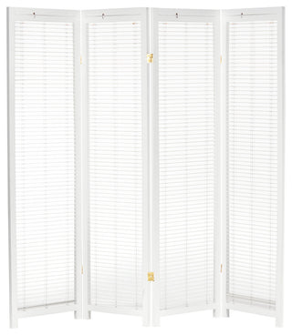 6' Tall Adjustable Shutter Room, White, 4 Panel