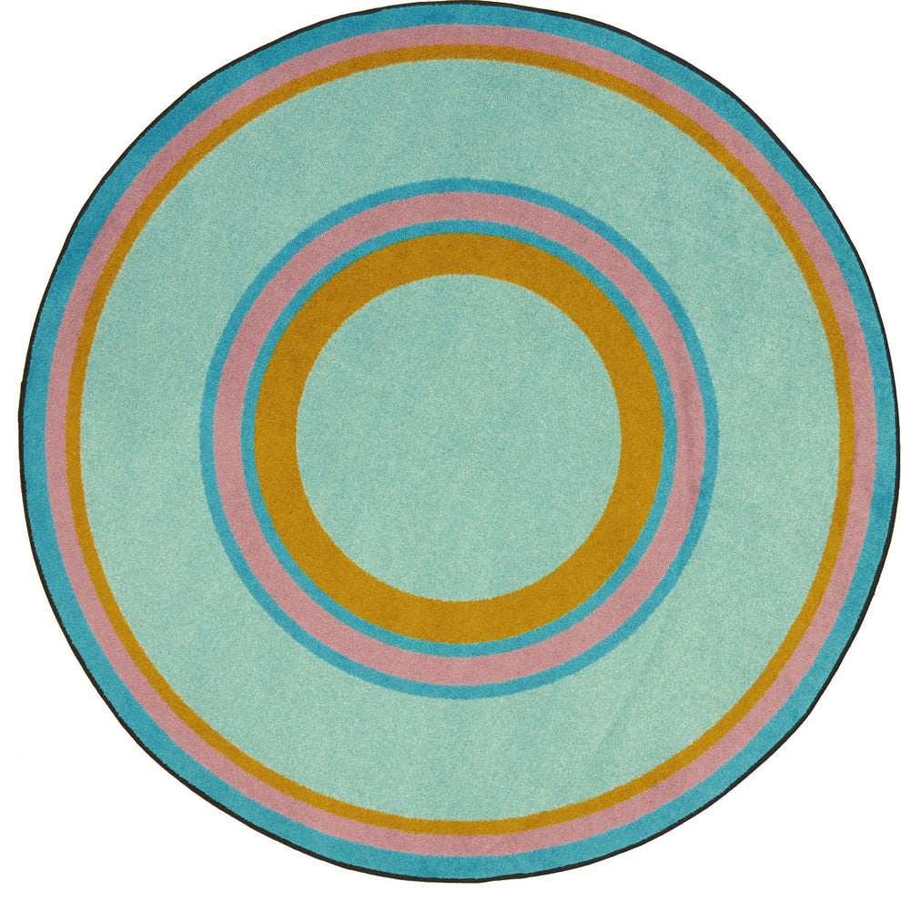 Kid Essentials Rug, Ripples, Teal, 5'4"