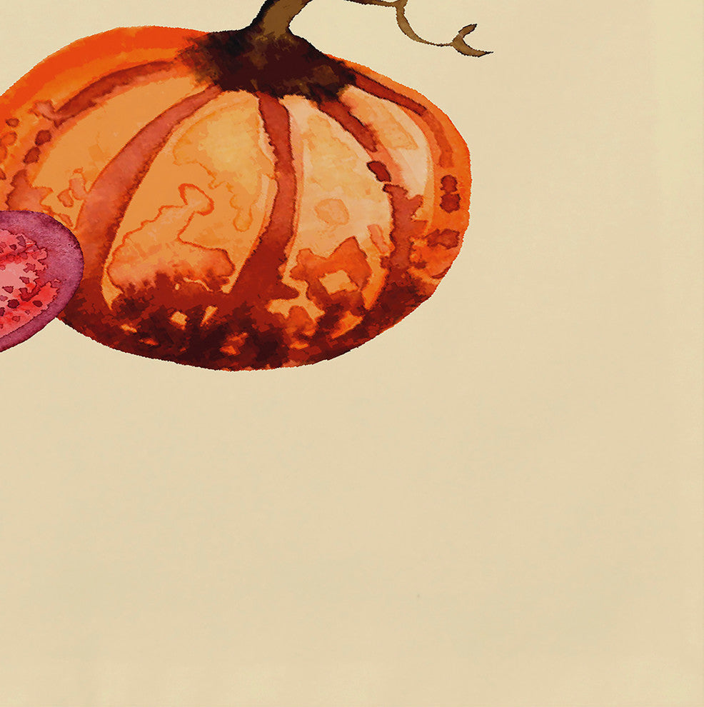 Gourd Pile 18"x14" Light Yellow Fall Print Placemat, Set of 4