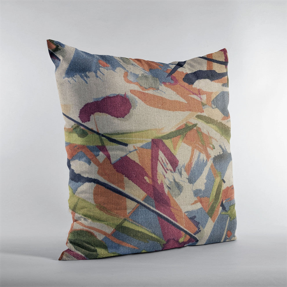 Plutus Multi-Color Graphic Print Luxury Throw Pillow, 18"x18"