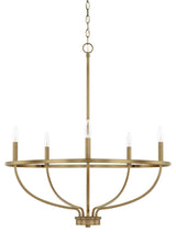 Capital Lighting 428551 Greyson 5 Light 29"W Taper Candle - Aged Brass