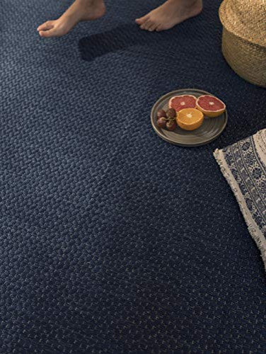 Outdoor Collection Accent Area Rug - Bacteria Resistant Rug, Navy, 5'3"x7'6"