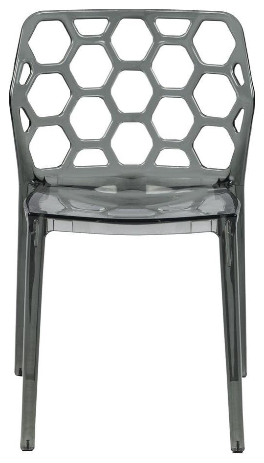 LeisureMod Modern Dynamic Dining Chair Transparent Black