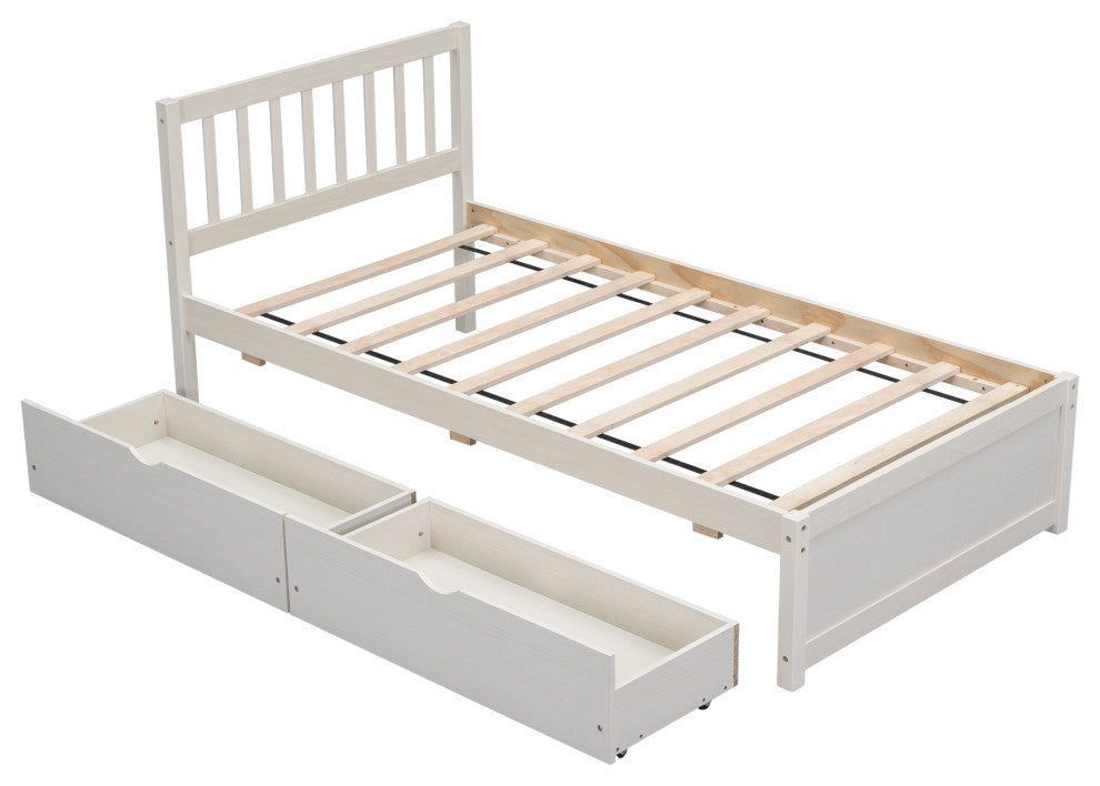 Gewnee Modern Design Wooden Twin Size Platform Bed
