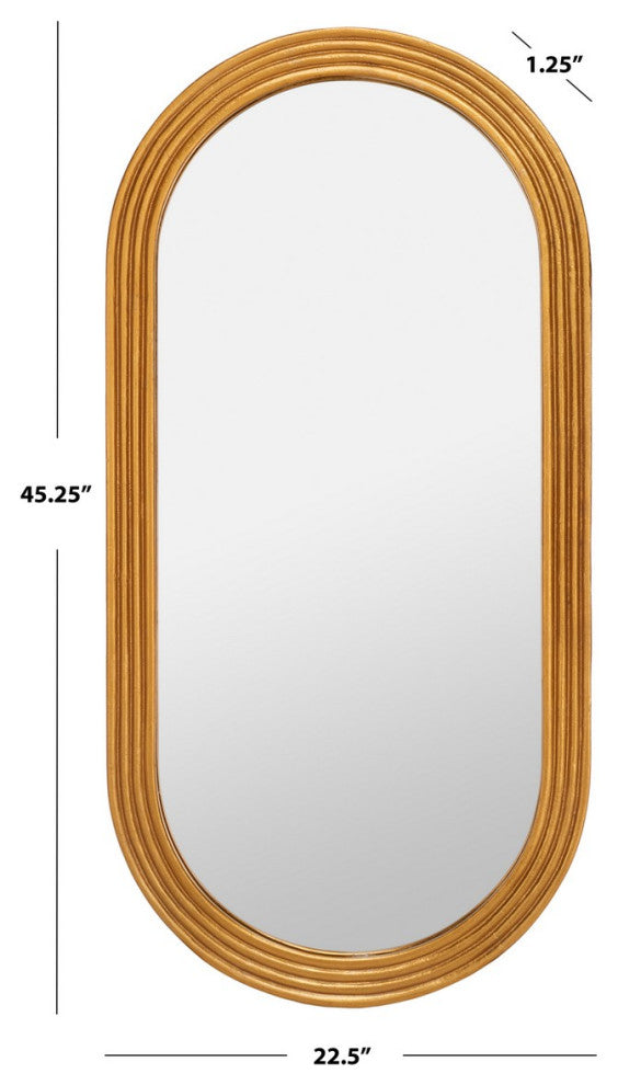 Safavieh Couture Jeanelle Oval Gold Mirror, Gold
