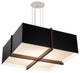 Veram Pendant Integrated LED, Walnut, Matte Black With Matte White Interior, 18, 3500k