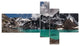 Distant Mountains and Mountain Lake, Landscape Canvas Print, 60"x32", 5 panels