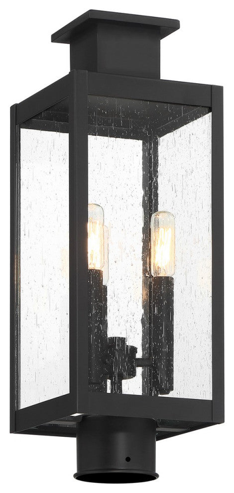 Ascott 3-Light Outdoor Post Lantern, Matte Black