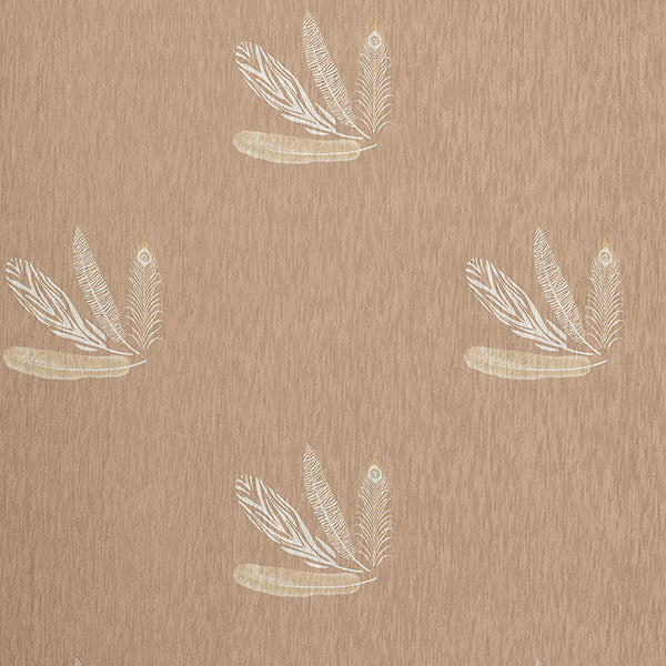 Feather Pattern Spring Chenille Rug, Brown, 5'x7'