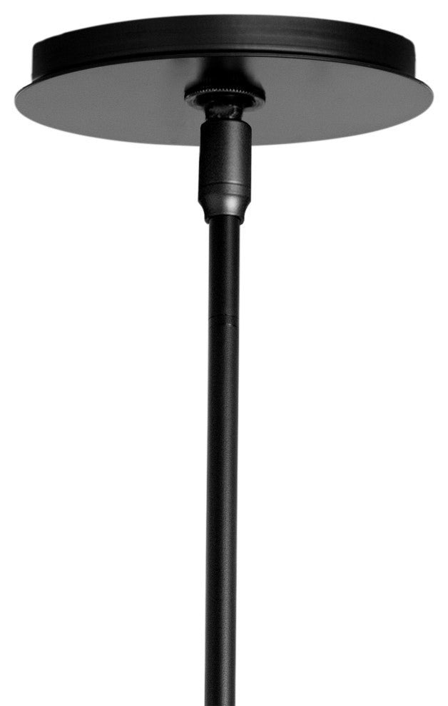 Exos Small Mini Pendant, Black Finish, Opal Glass