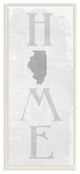 Illinois Home State Map Grey Te"xtured Word Design, 7"x17"