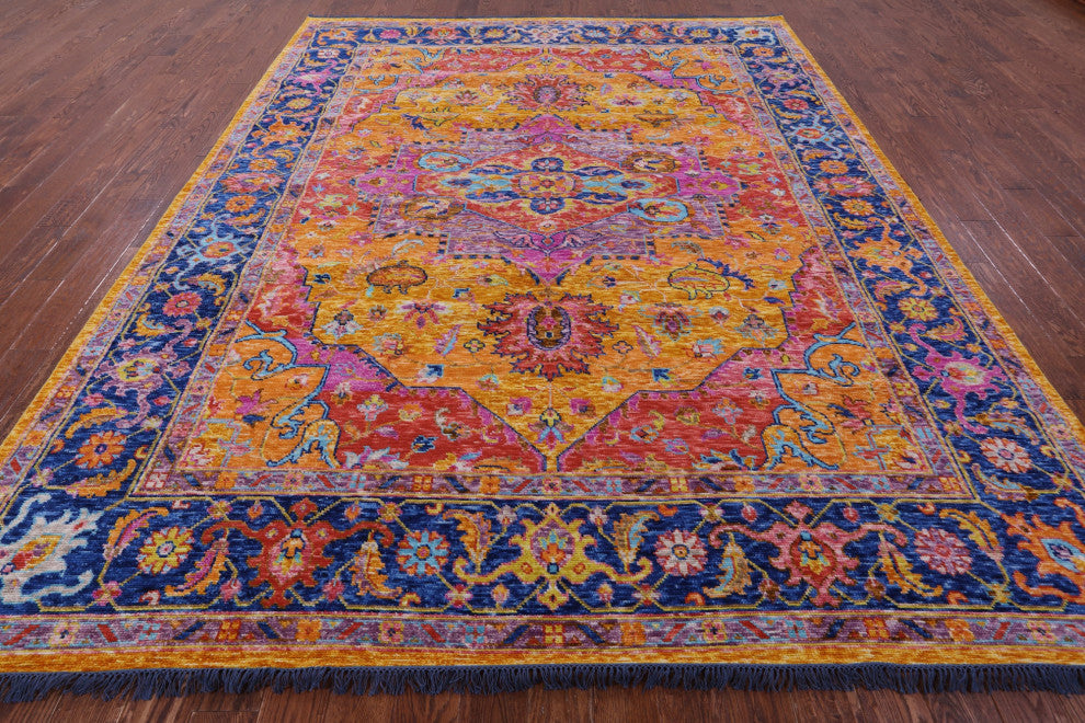 Heriz Serapi Hand-Knotted Wool Rug 9' 2" X 11' 10" - Q16089