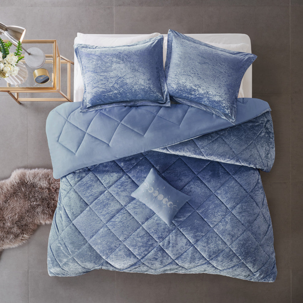 Intelligent Design Felicia Crushed Velvet 4-Piece Comforter Set