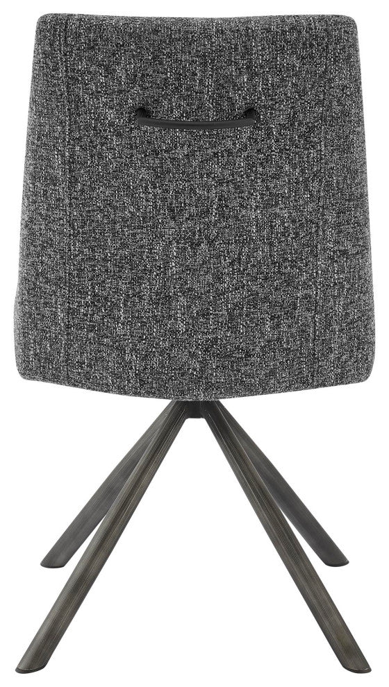 Viona Fabric Swivel Dining Side Chair, Set of 2, Blazer Dark Gray