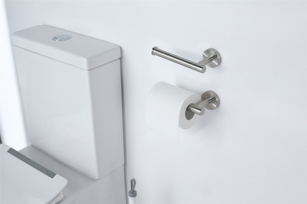 Elizabeth Wall Mounted Toilet Paper Holder in Satin Nickel (Set of 2)
