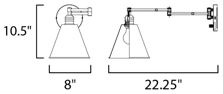 Maxim 12220 Library 11" Tall Wall Sconce - Black