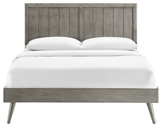 Alana Full Wood Platform Bed With Splayed Legs MOD-6619-GRY
