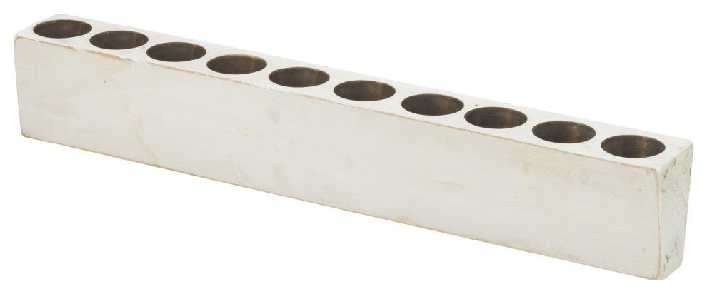 Distressed White 10 Hole Sugar Mold Candle Holder