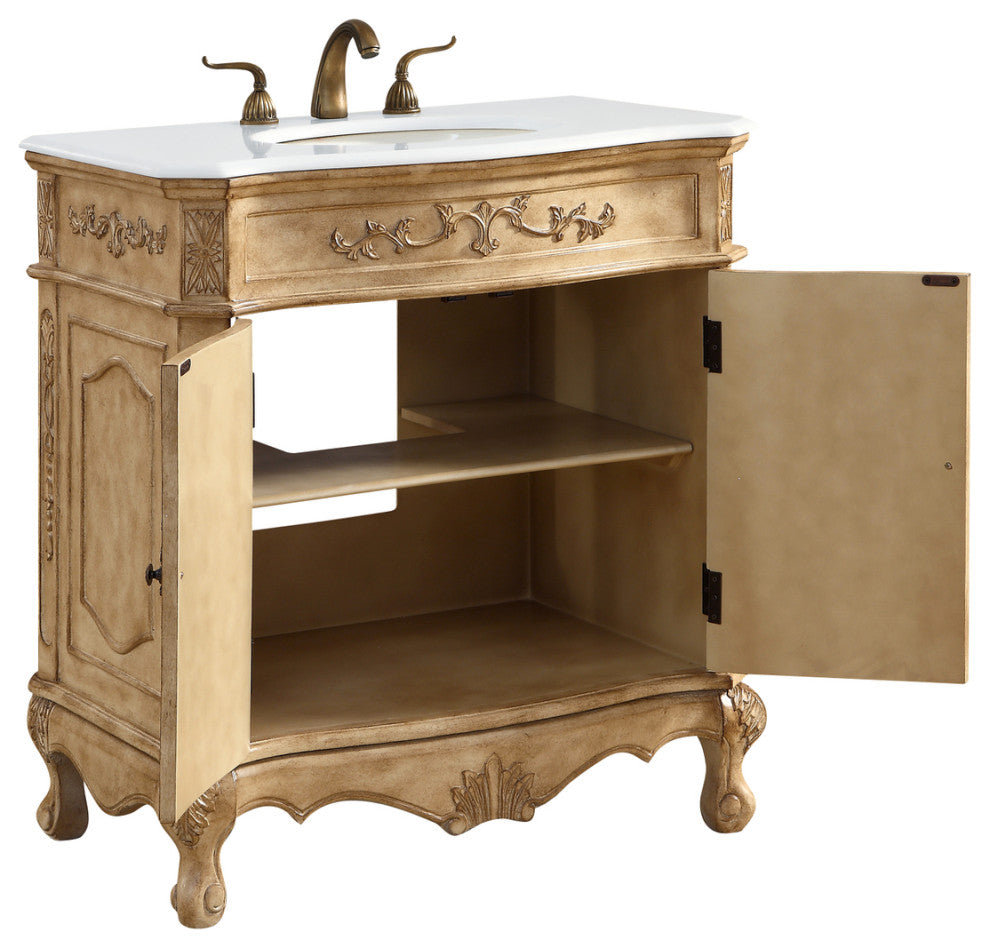 32" Single Bathroom Vanity, Vintage Mint