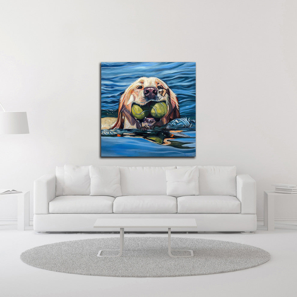 Fetch by Kathryn Wronski, Print on Canvas, 16"x16"