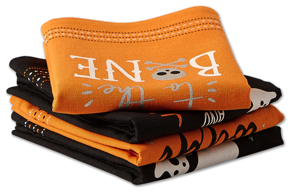 DII Halloween Happy Haunting Wicked Treats Printed Dishtowels Set of 4