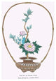 Botan (Peony) in a Handheld Basket - Gallery Wrapped Canvas Art 28" x 42"