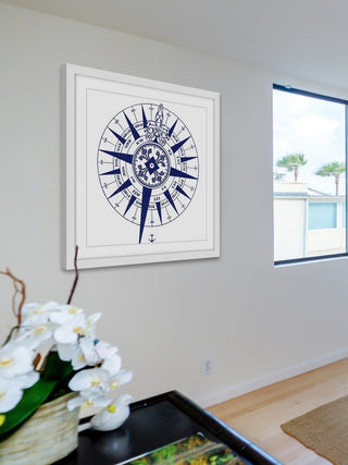 "Blue Compass" Framed Painting Print