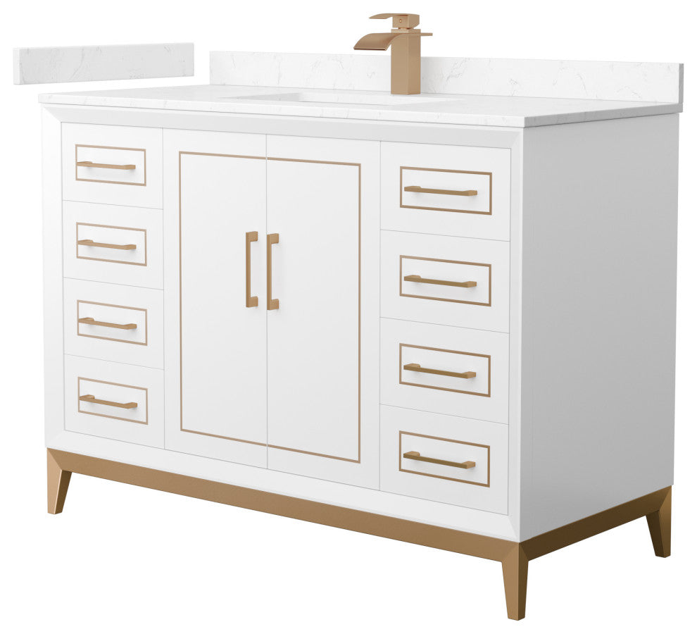 Marlena 48" Single Vanity, Cultured Top, Bronze Trim