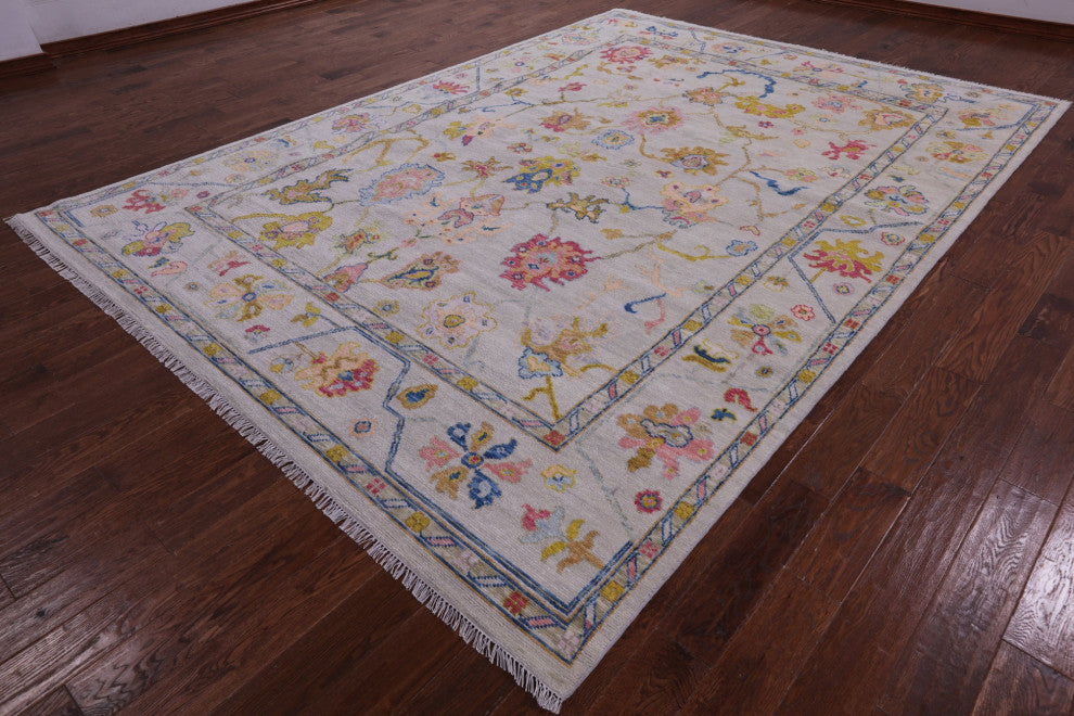 8' 9" X 12' 2" Turkish Oushak Hand-Knotted Wool Rug - Q14818