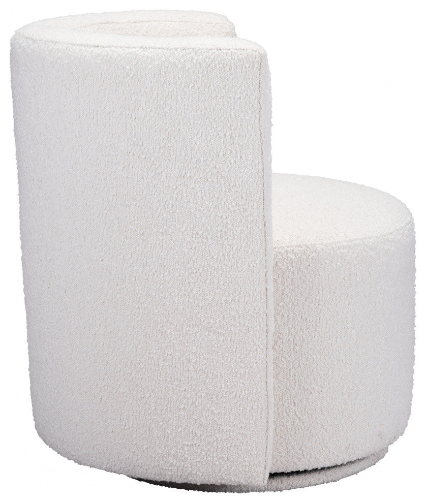 White Plush Accent Chair