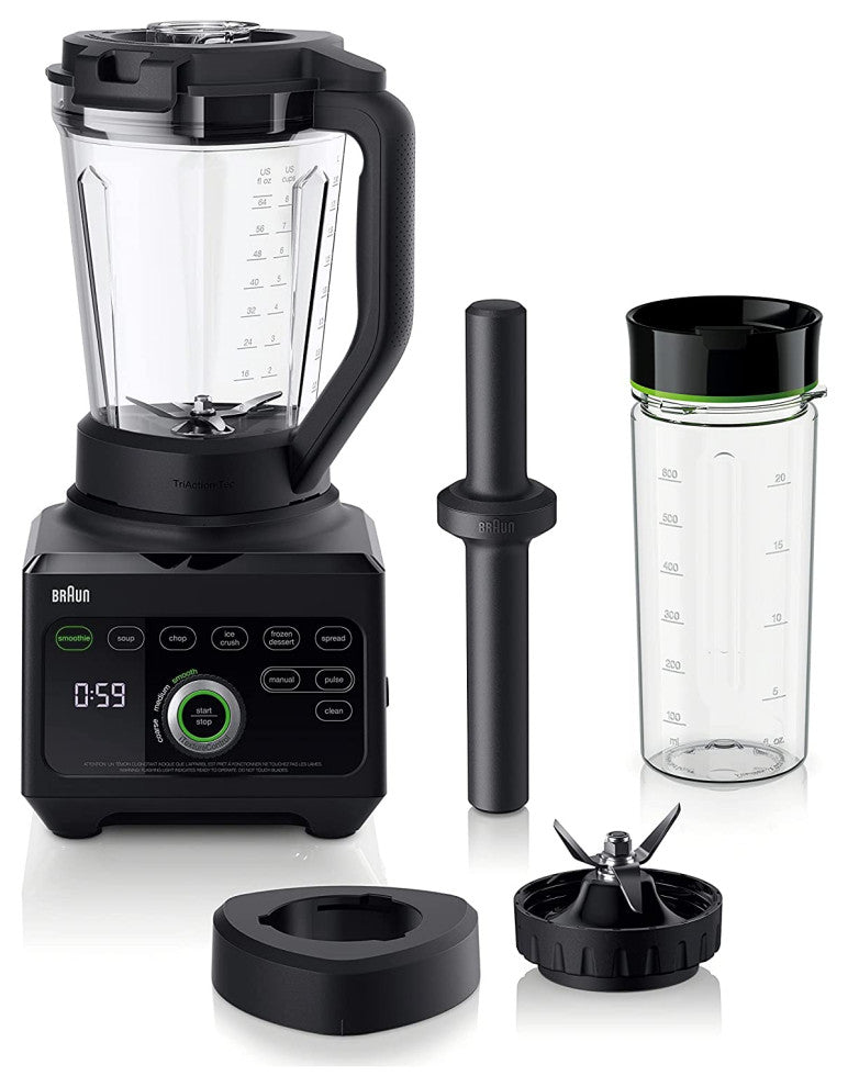 Braun TriForce Power Blender 1600 Watts, 18 Food Programs w/accessories - Black