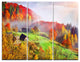 "Colorful Mountain Village" Photo Metal Wall Art, 3 Panels, 36"x28"