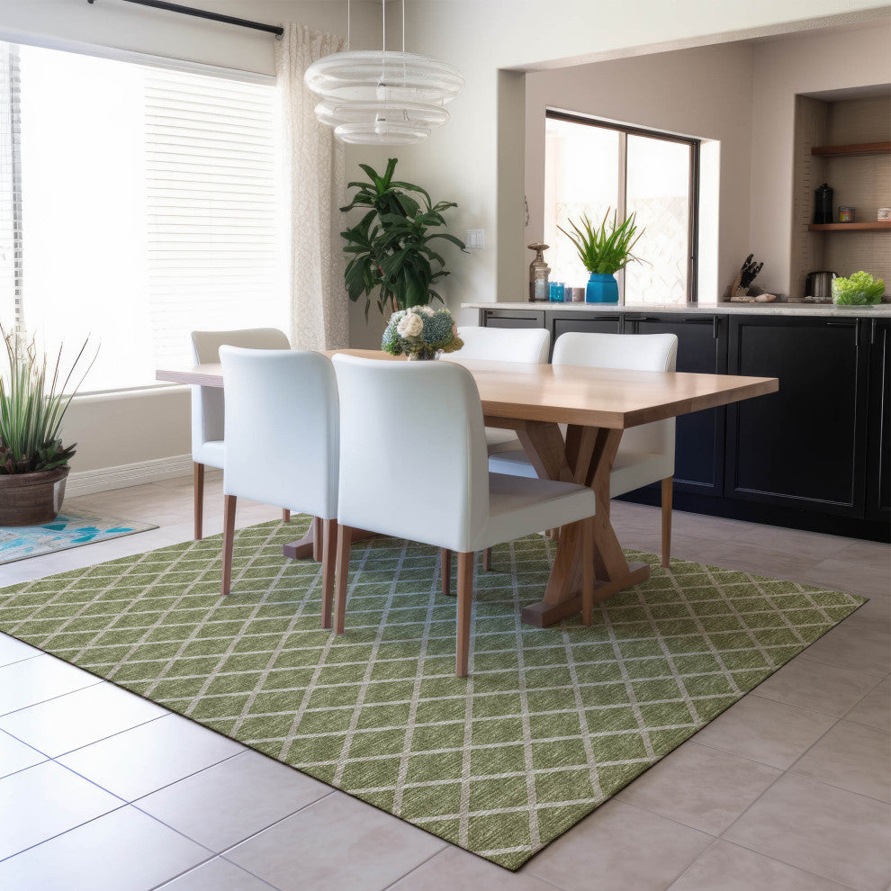 Indoor/Outdoor York YO1 Aloe Machine Washable 8' x 10' Rug